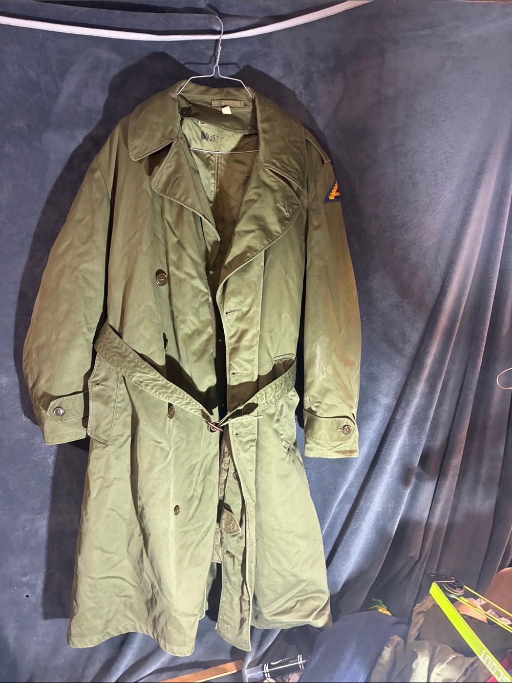Vtg 1950s US Army M1950 Trench Coat Medium Regular 7th Army w Wool Liner Belt